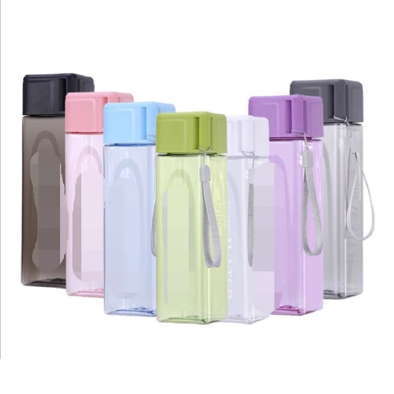 Outdoor Sport Glass Water Bottle - 450 мл, 1 шт., прозрачное квадратное