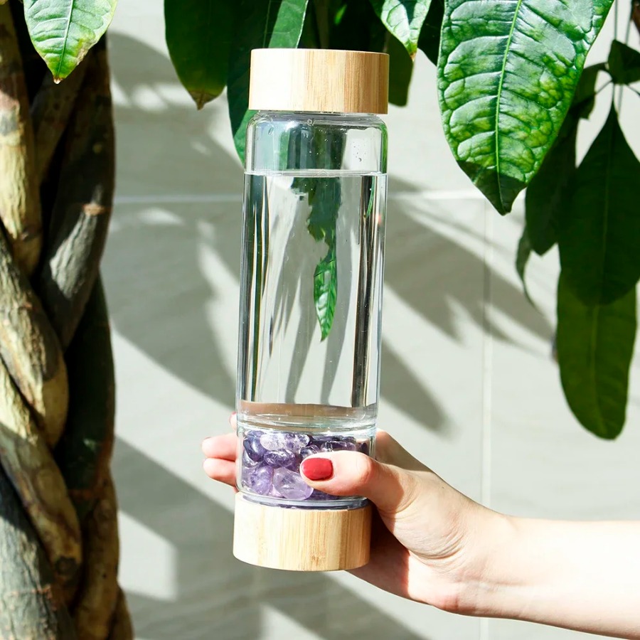 Outdoor Sport Glass Water Bottle - Кристаллические бутылки с натуральной рудой большого