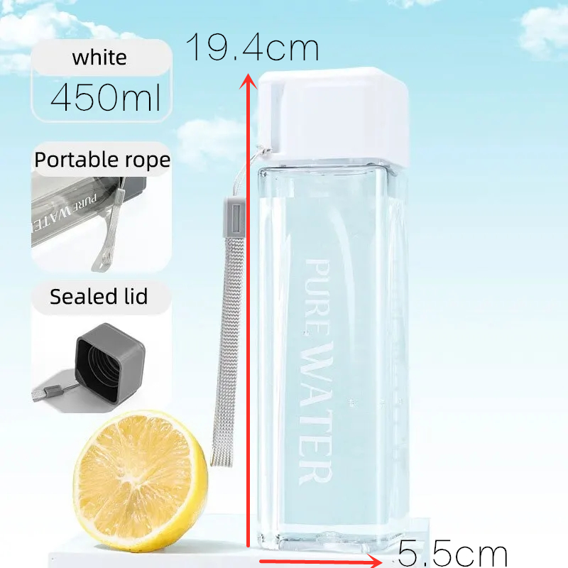 450 мл, 1 шт. прозрачное квадр – обзор и цена Outdoor Sport Glass Water Bottle