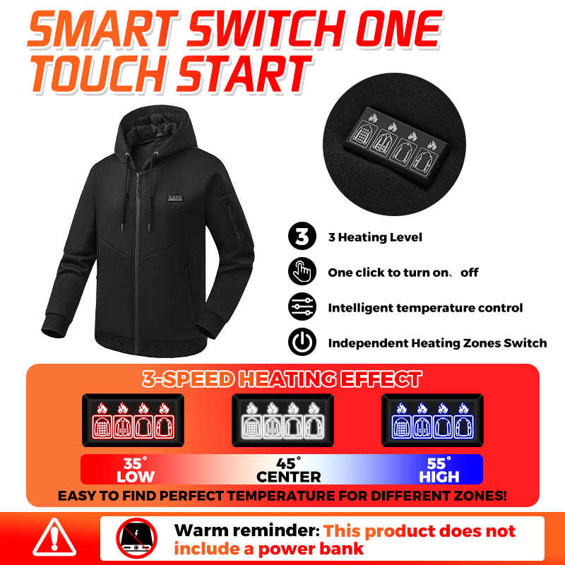 Толстовка с подогревом, 26 зон – обзор и цена Outdoor Sport Hoodie