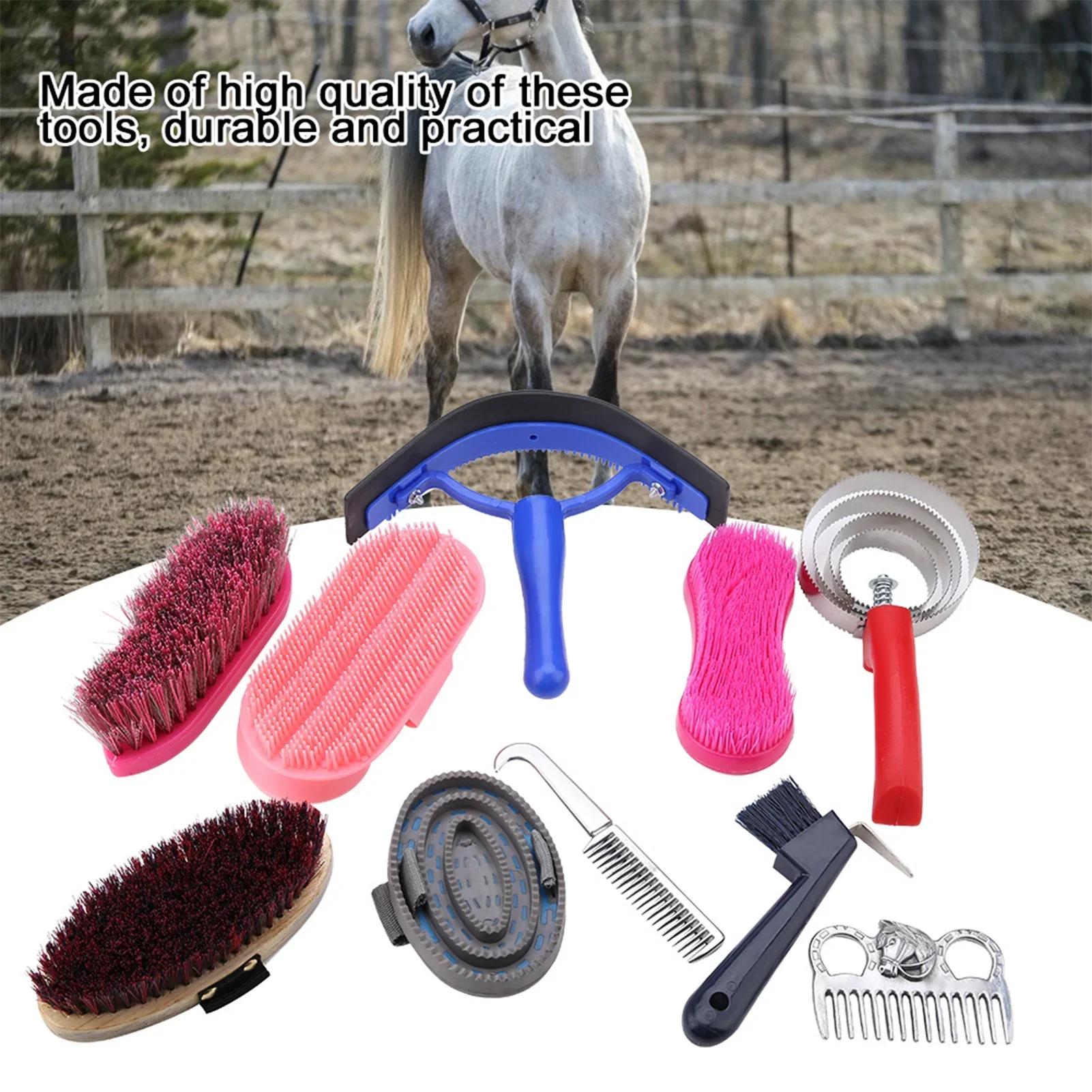 10 шт., набор для ухода за лош – обзор и цена Grooming Kit Horse