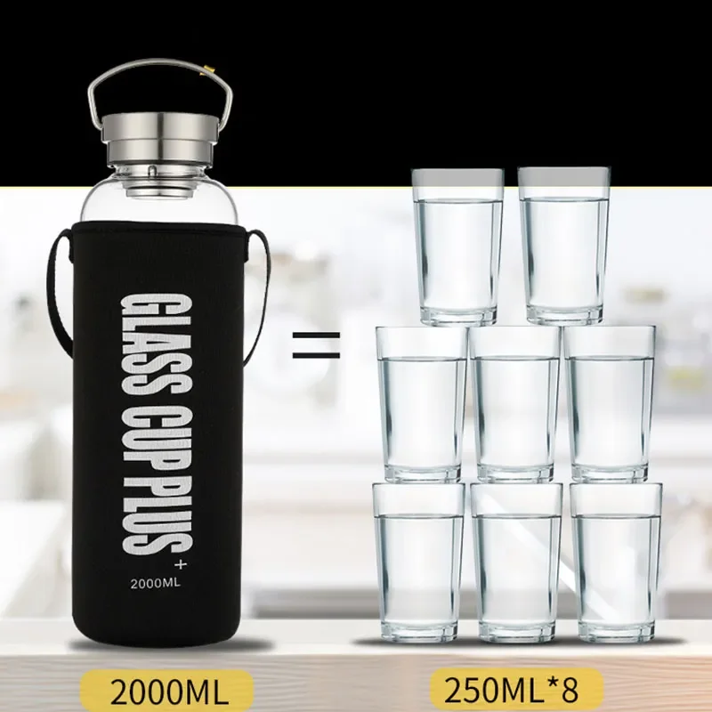Стеклянная бутылка для воды 2  – обзор и цена Outdoor Sport Glass Water Bottle